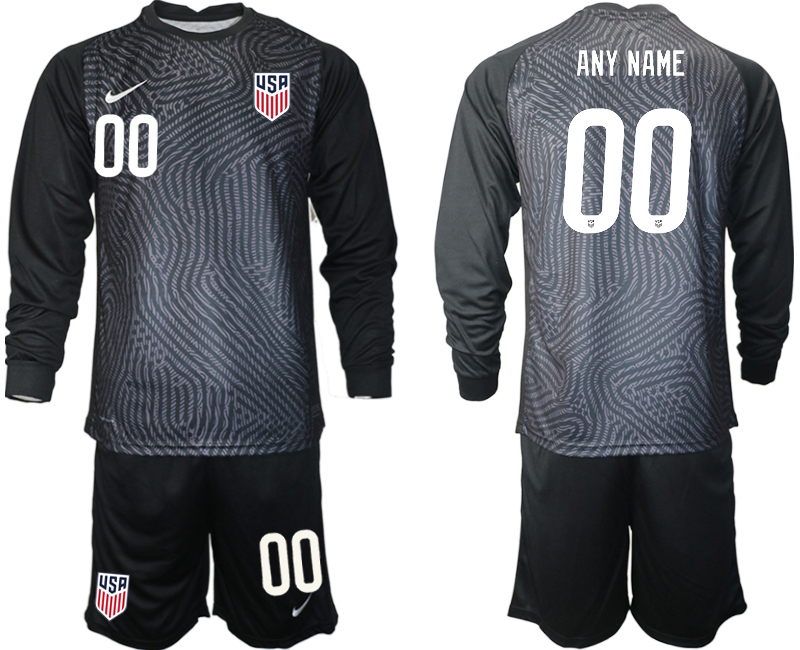 Men 2020-2021 Season National team United States goalkeeper Long sleeve black customized Soccer Jersey